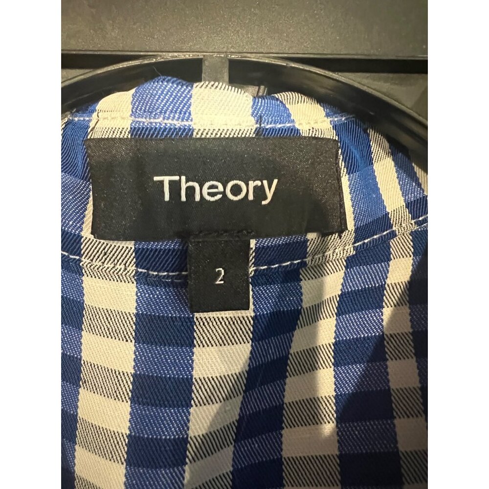NEW THEORY Plaid Mini Shirt Dress SIZE 2 - Picture 9 of 10